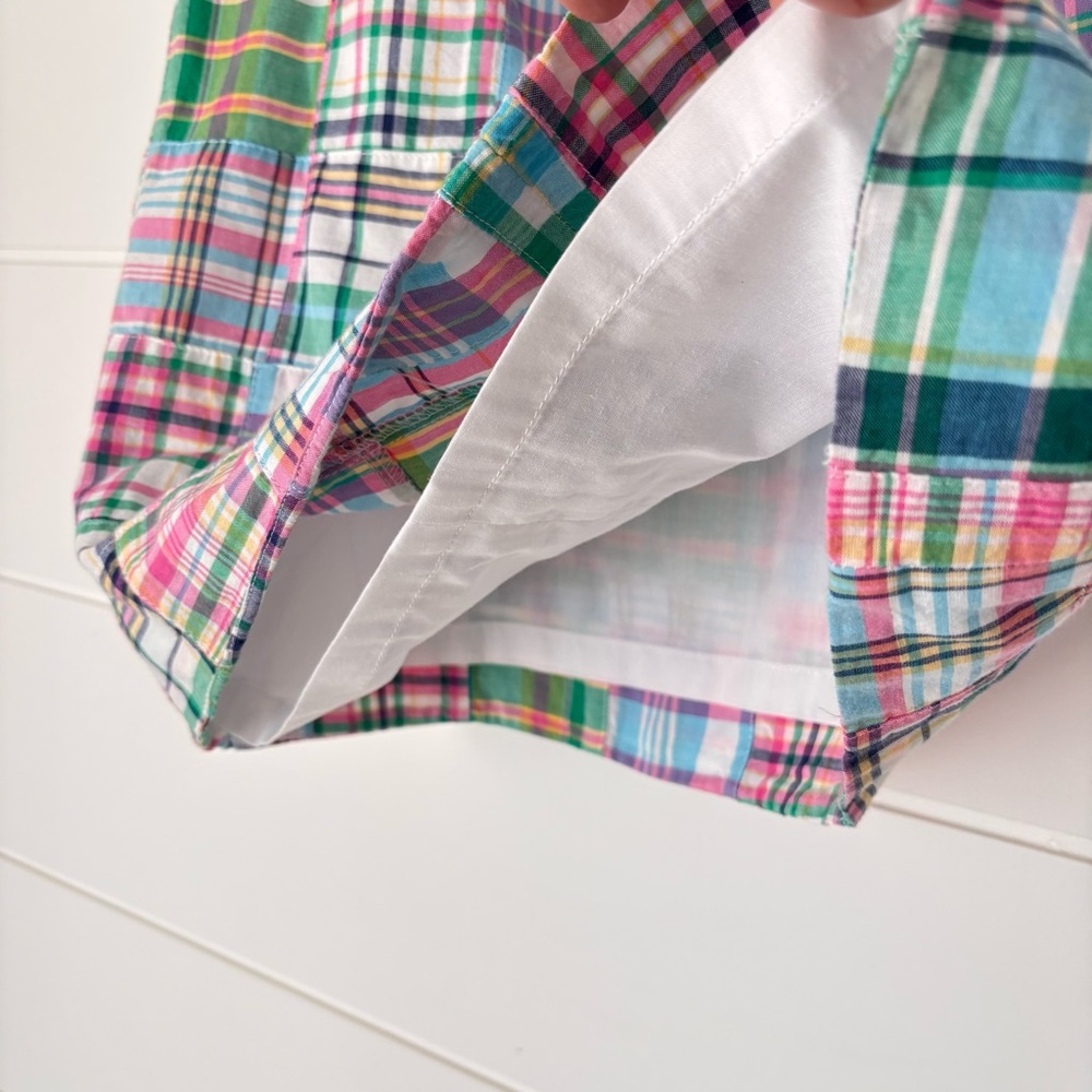 Talbots Madras Colorful Patchwork Women's Cotton Skirt Size 4 Petite - Picture 8 of 12